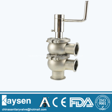 Sanitary manual LL line type flow diversion valve